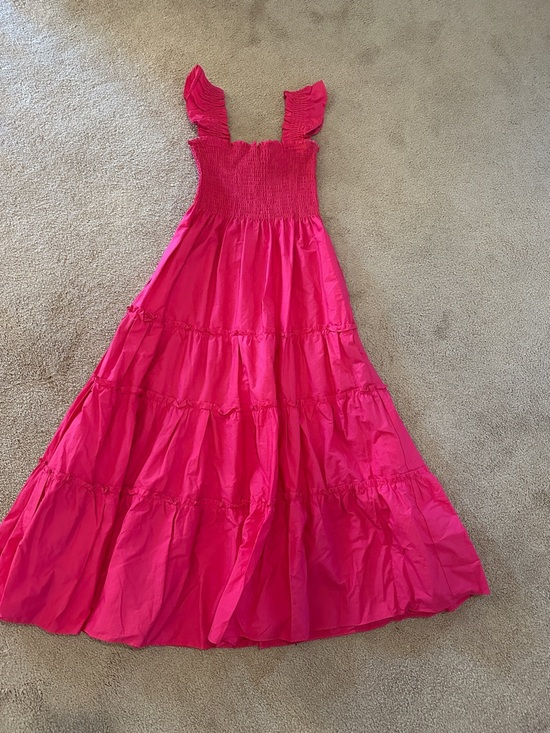 Kourt Dresses & Skirts - Smocked Ruffle Strap Maxi Dress - Hot Pink